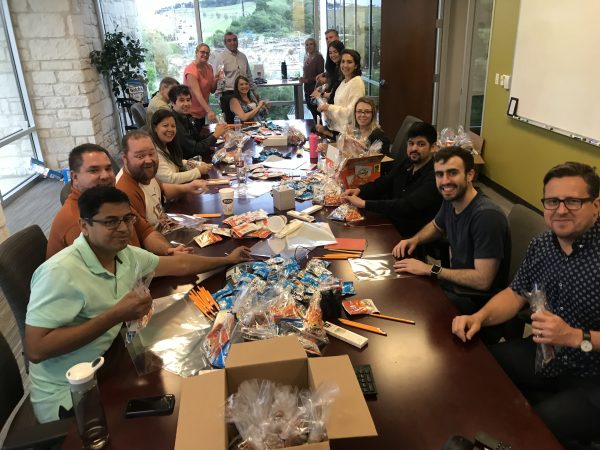 CEC Austin packs school supplies and snacks for a local elementary school's state testing