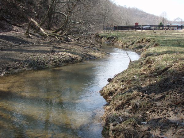 Perennial tributaries such as this one that contribute surface flow to a river have surface water connections.