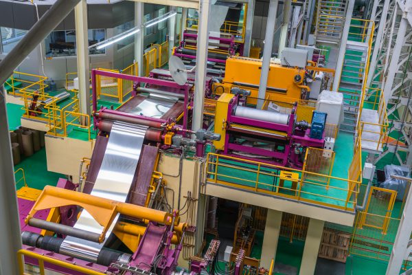Aluminum steel roll manufacturing in factory
