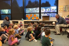 Dan Maltese, CEC's corporate Ecological Sciences Practice Lead, presents to some kindergarteners about bats.